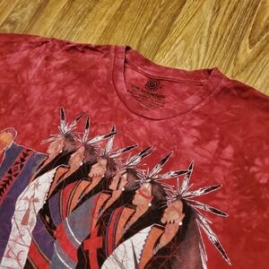 Native American Indian Shirt Adult Medium Red‎ Tie Dye Chief The Mountain